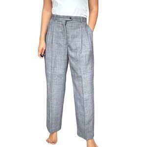 Vintage Rafaella Wool Gray Lined Trouser Pants Women Size 6 Pleated High Rise